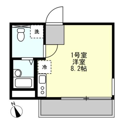 ベイルーム横浜鶴見II(ワンルーム/2階)の間取り写真