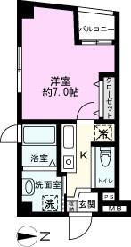 わかばビル(1K/3階)の間取り写真