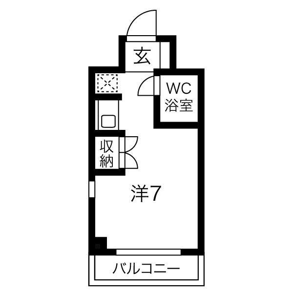 セラヴィアッシュ(ワンルーム/1階)の間取り写真