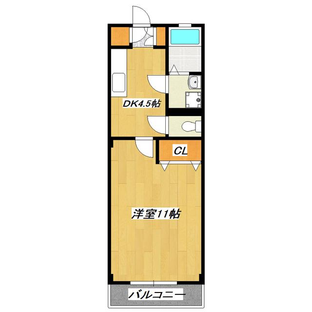 市川ハイム(1DK/3階)の間取り写真