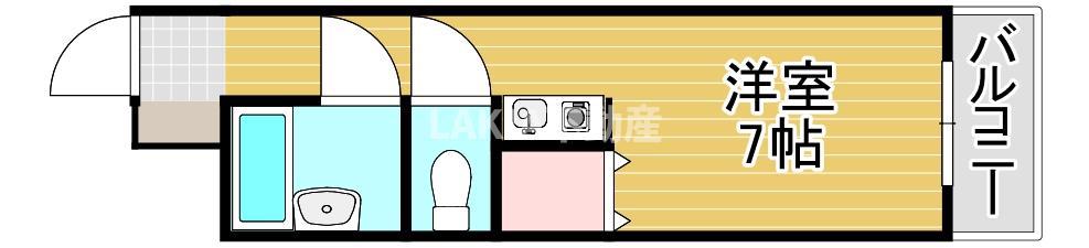 KS ROYAL(ワンルーム/4階)の間取り写真