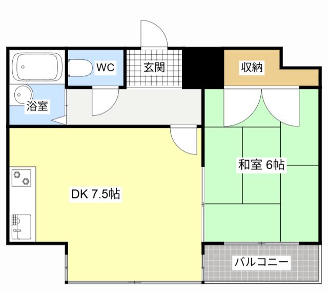 コナビック東伊場(1DK/3階)の間取り写真