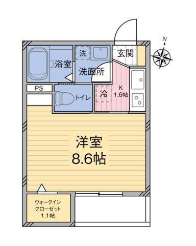 LUSH LIFE SEKIBA(1K/2階)の間取り写真