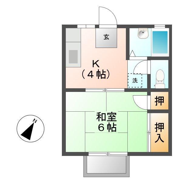 パナハイツクラタA(1K/1階)の間取り写真