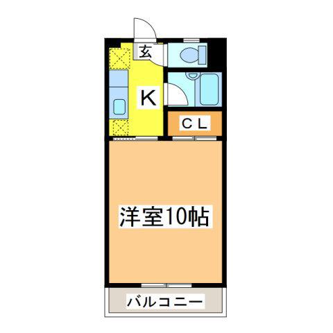 アメニティゾーン(1K/1階)の間取り写真