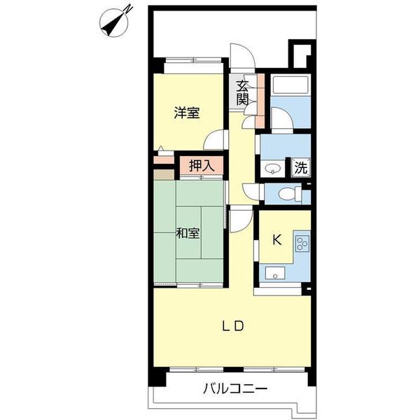 CASA-FORTUNA(2LDK/2階)の間取り写真