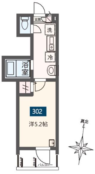 メルディア舎人(1K/3階)の間取り写真
