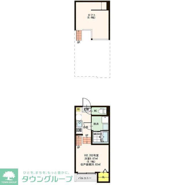 PASSAGE(1K/1階)の間取り写真