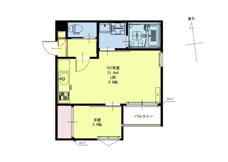 REGALEST卸町PRIME(1LDK/1階)の間取り写真