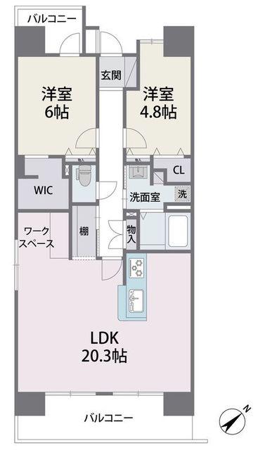アビターレ駅南(2LDK/14階)の間取り写真