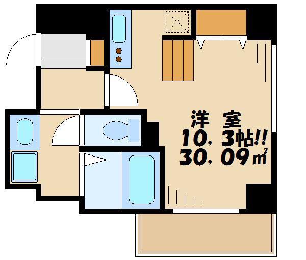ONE ROOF FLAT TOGOSHI(ワンルーム/12階)の間取り写真