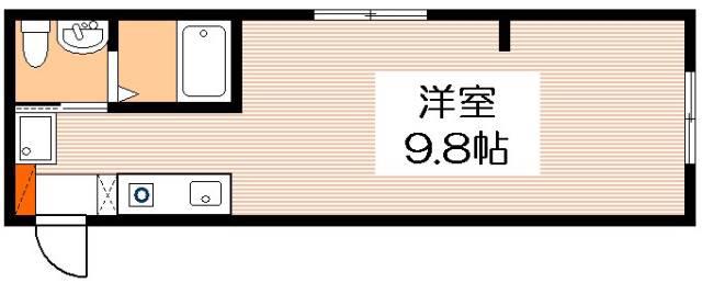シーモ南観音(1K/2階)の間取り写真