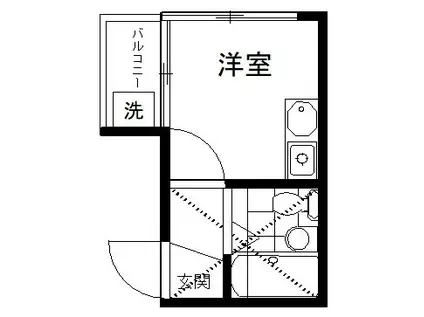 アルト大山(1K/2階)の間取り写真