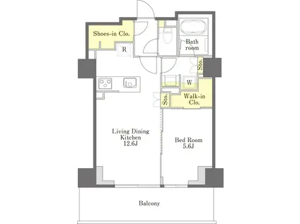 プライムメゾン江古田の杜ウエスト(1LDK/4階)の間取り写真