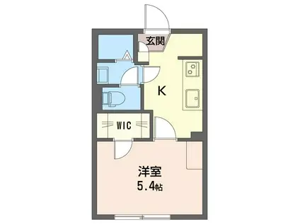 リバーハイム(1K/1階)の間取り写真