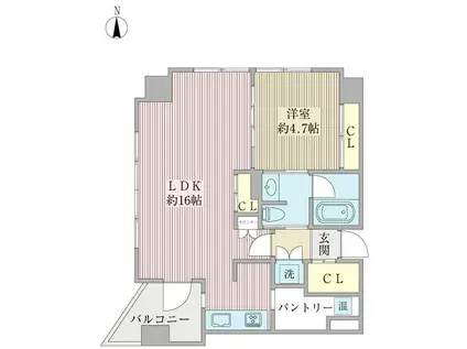 YZ MAHOROBA(1LDK/5階)の間取り写真