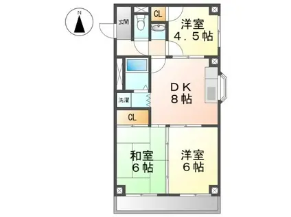 シティマンション イワタ(3DK/2階)の間取り写真