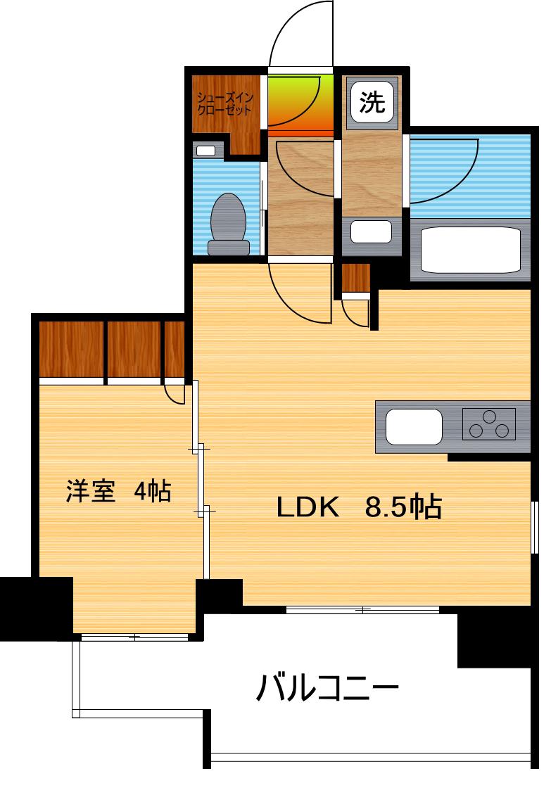 アジールコフレ新中野(1LDK/8階)の間取り写真
