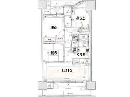 プレミスト盛岡駅前ゲートタワー(3LDK/7階)の間取り写真