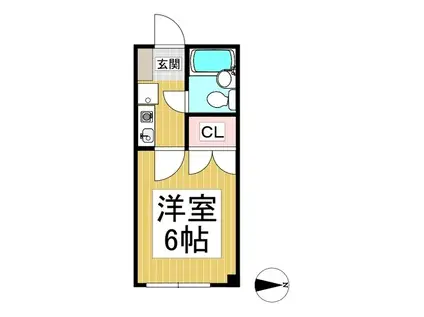 ロッヂーノ高山(1K/2階)の間取り写真