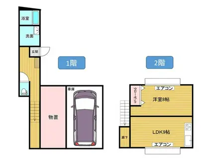 メゾン伊勢(1LDK/2階)の間取り写真