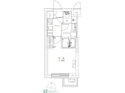 GENOVIA蕨(1K/1階)の間取り写真