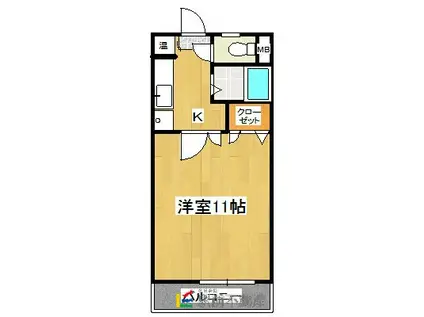 エトランゼ宮本V(1K/3階)の間取り写真