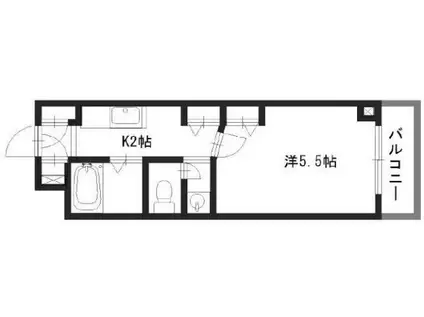 シティヒルズII(1K/3階)の間取り写真