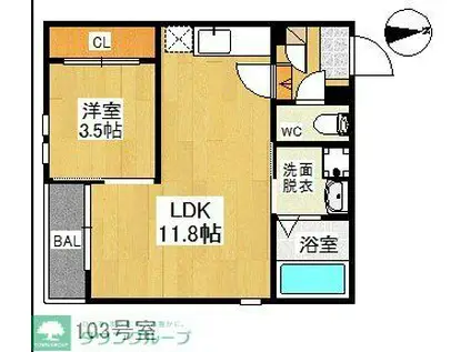 GRANDTIC ESPERANZAⅡ(1LDK/1階)の間取り写真