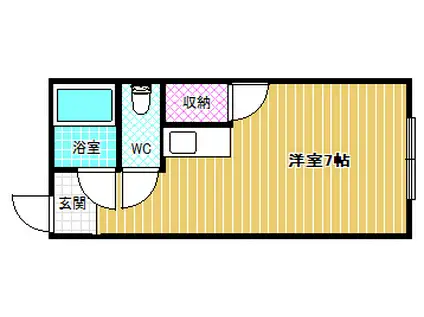 メゾンフォーレ(ワンルーム/2階)の間取り写真