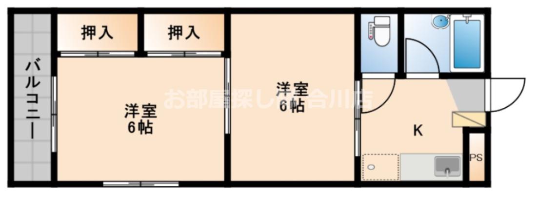 ピュア松本(2K/2階)の間取り写真