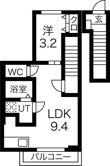 ROGER CONFORT III(1LDK/2階)の間取り写真