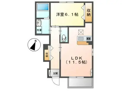 マンダリンヴィルIII(1LDK/1階)の間取り写真