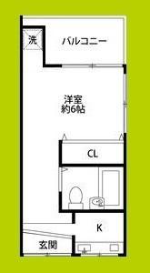 クレスト下新庄駅前(1K/1階)の間取り写真