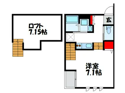 アプリーレ福間(1K/1階)の間取り写真