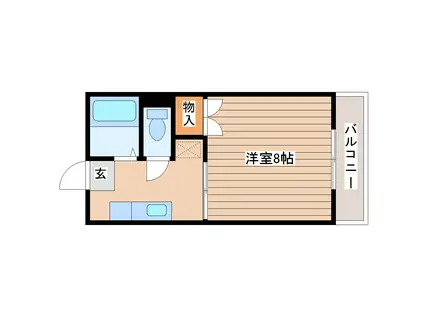 ベルトピア仙台I(1K/2階)の間取り写真