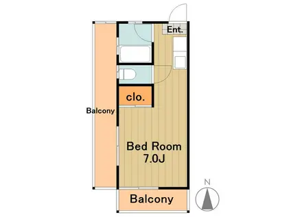 帝京マンション(1K/2階)の間取り写真