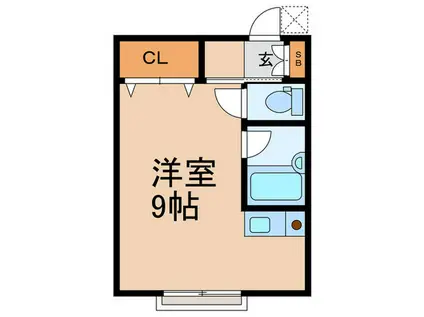 パイン・ヒル(ワンルーム/2階)の間取り写真