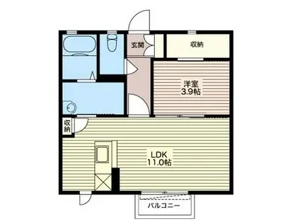 グレイスコート(1LDK/1階)の間取り写真