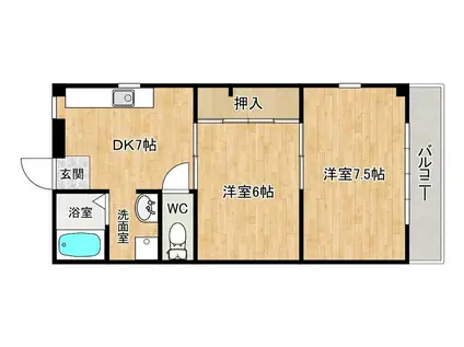 第2セイワコート(2DK/2階)の間取り写真