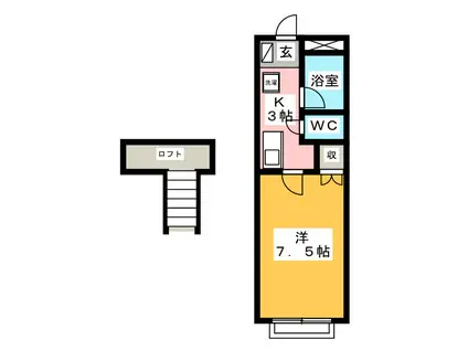 メゾンアゼリア(1K/1階)の間取り写真