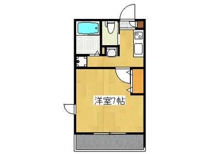 サンルージュ横浜(1K/2階)の間取り写真