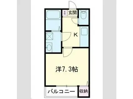 アタラクシア上浅田(1K/2階)の間取り写真