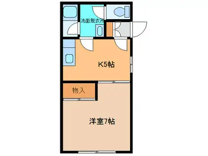 ドリームシャトー(1K/1階)の間取り写真