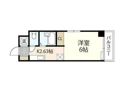 西岡ビル(ワンルーム/3階)の間取り写真