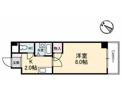 グランドール宮の町(1K/3階)の間取り写真