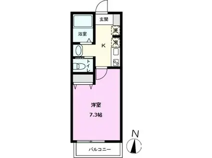キャメル蒲生(1K/1階)の間取り写真