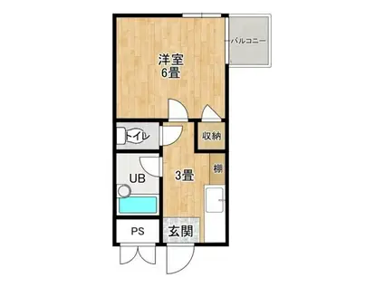 PLAZA・M・V(1K/2階)の間取り写真