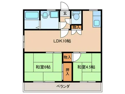 伊藤ビル(2LDK/3階)の間取り写真