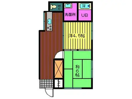 住吉町ハイツ(2K/1階)の間取り写真